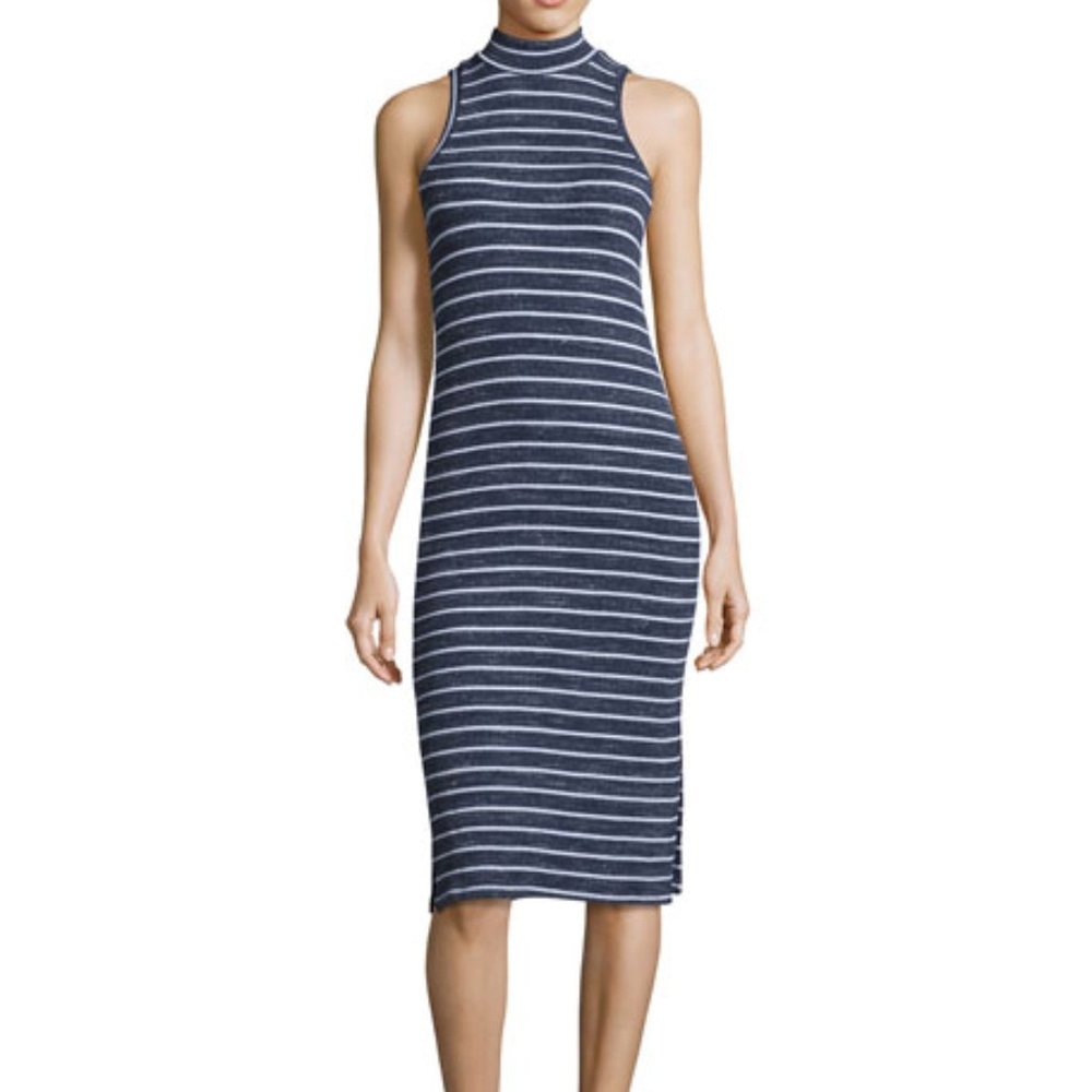 Splendid NWT Mock-Neck Striped Midi Tank Dress